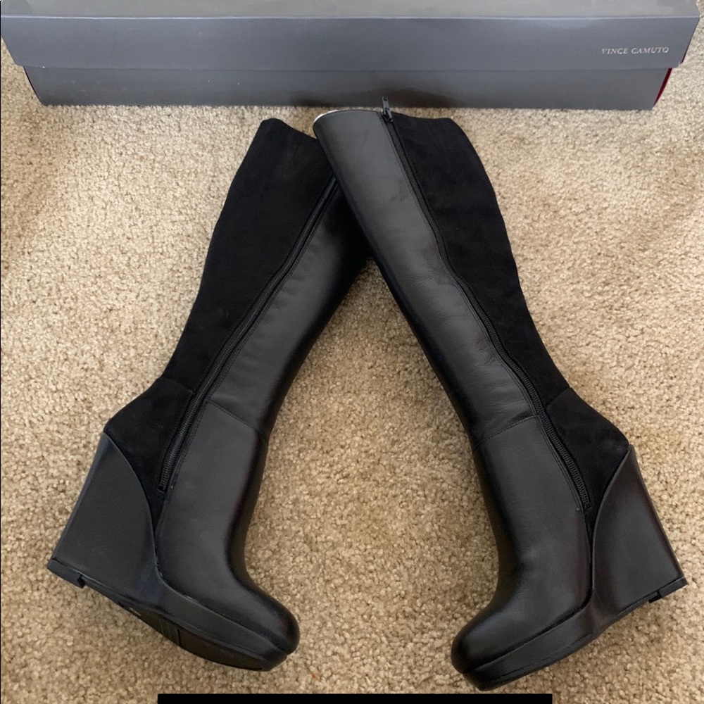 Brand new black knee high boot